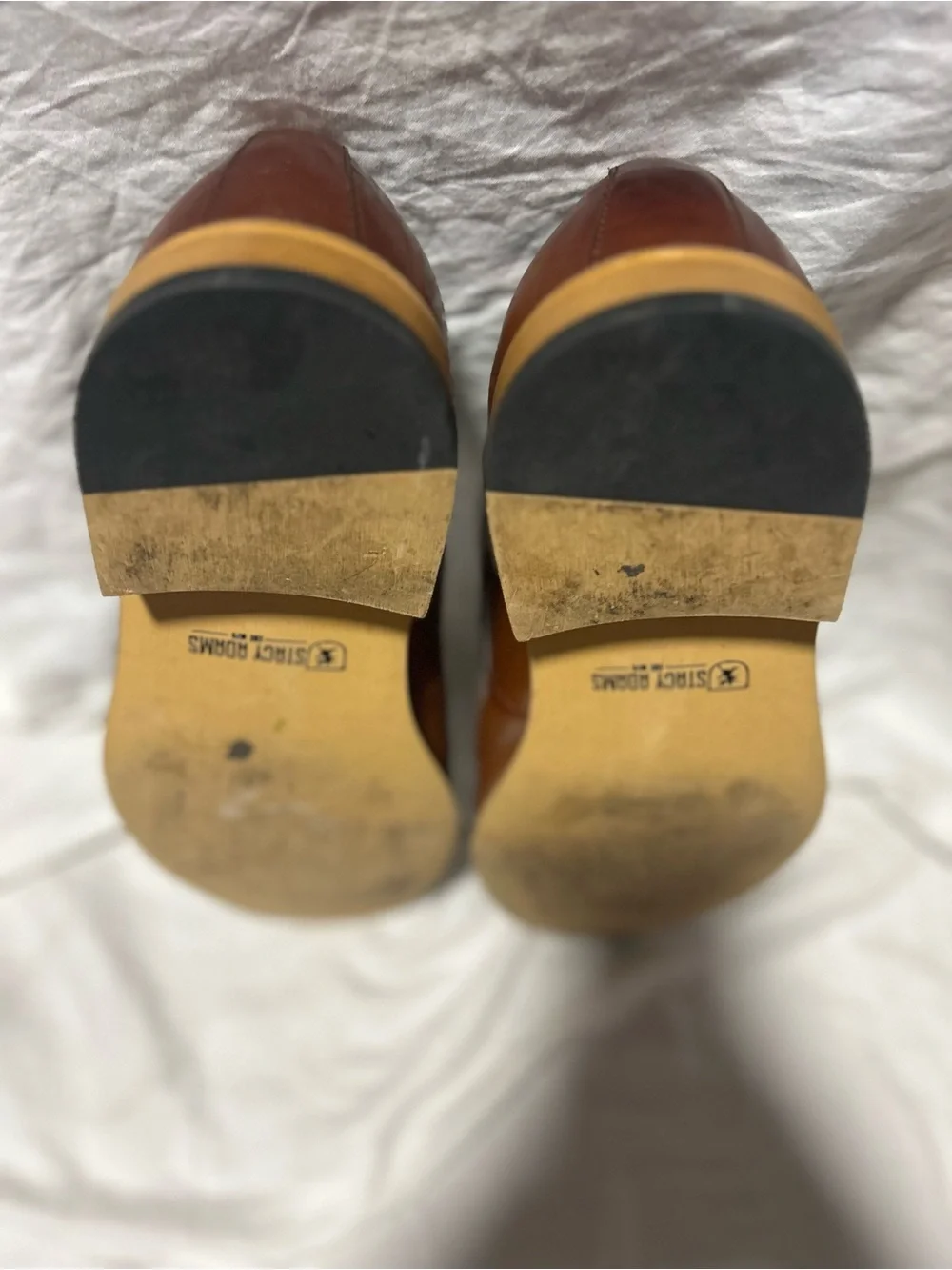 Stacey Adams Men's Cognac Leather Single Monk Strap Dress Shoes
